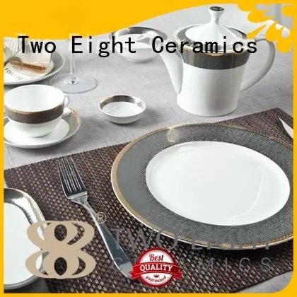 Hot gold fine white porcelain dinnerware decal Two Eight Brand 1