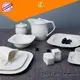 white porcelain tableware sample square embossed Warranty Two Eight 1