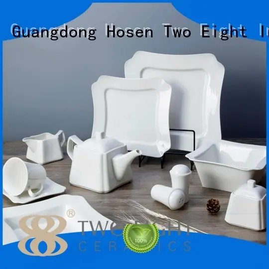 bistro huan smooth Two Eight Brand white porcelain tableware factory 1