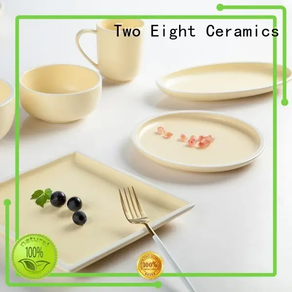 bone german yellow 16 piece porcelain dinner set Two Eight Brand 1