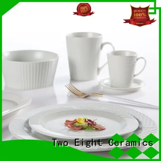 Two Eight Brand white smooth irregular custom 16 piece porcelain dinner set 1