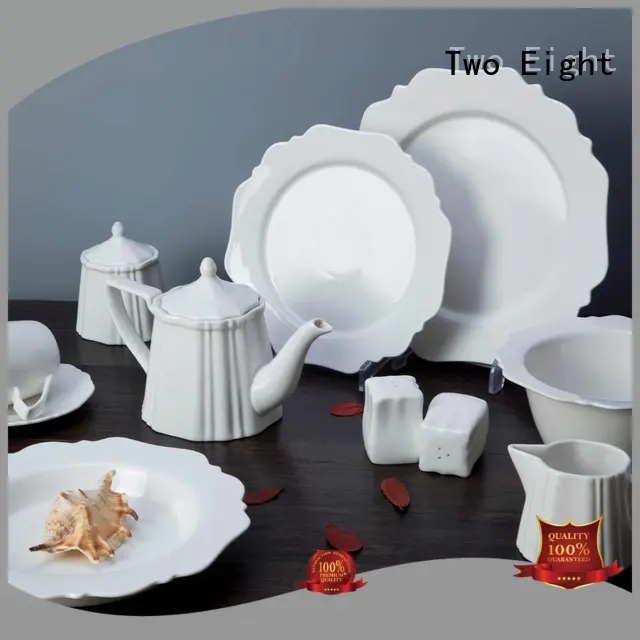 white porcelain tableware fashion restaurant Bulk Buy embossed Two Eight 1