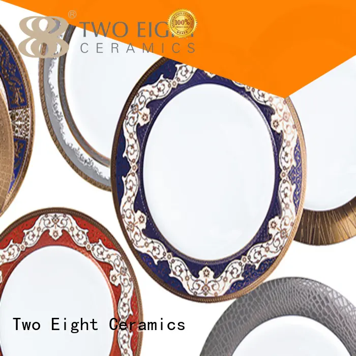 Quality Two Eight Brand fine white porcelain dinnerware gold colored 1
