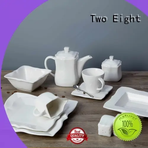 white porcelain square plates rim for hotel Two Eight 1