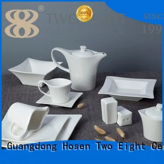 Two Eight casual off white porcelain dinnerware customized for hotel 1