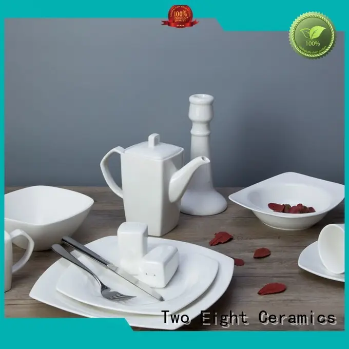 Two Eight square white porcelain dinnerware restaurant series for home 1
