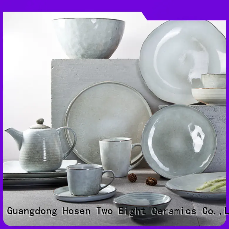 Two Eight smoothly 40 piece porcelain dinnerware set oragne for kitchen 1