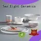 German Style Color Porcelain Dinner Set With Embossed Line & Oragne Rim - TC05 1