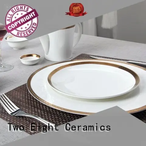 Casual Style White Fine Bone china Dinnerware With Gloden Decal Rim - TD04 1