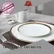 Casual Style White Fine Bone china Dinnerware With Gloden Decal Rim - TD04 1
