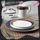 Italian Style Dark Blue Fine Bone china Dinnerware With Decal Rim - TD06 1