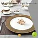 Golden And White  Porcelain Fine Bone china Dinnerware With Embossed Rim - TD08 1