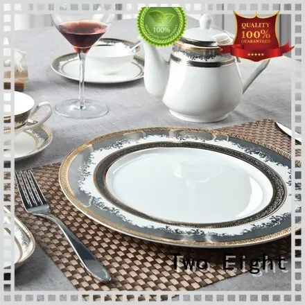 Classic Style Round Decal Fine Bone china Dinnerware with Golden Rim - TD11 1