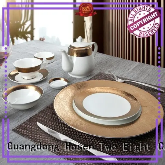 Safe Elegant Style Golden Fine Porcelain Dinnerware Sets for Hotel - TD13 1