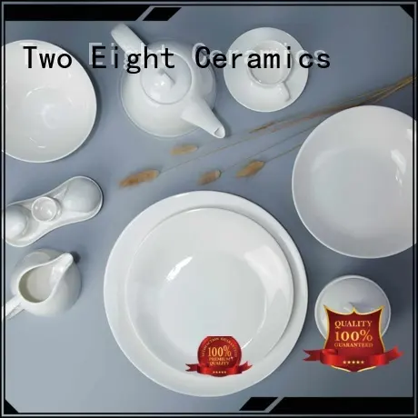 Two Eight ivory porcelain dishes made in china rim for kitchen 1