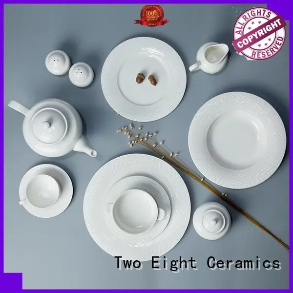 Italian style modern white porcelain dinnerware bulk for dinning room Two Eight 1