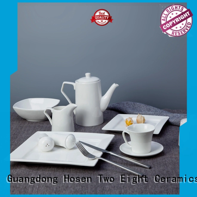 french style cheap white porcelain dinnerware customized for hotel Two Eight 1