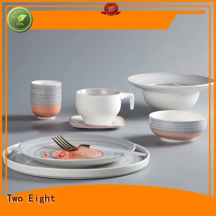 Two Eight white grey porcelain dinnerware directly sale for dinning room 1
