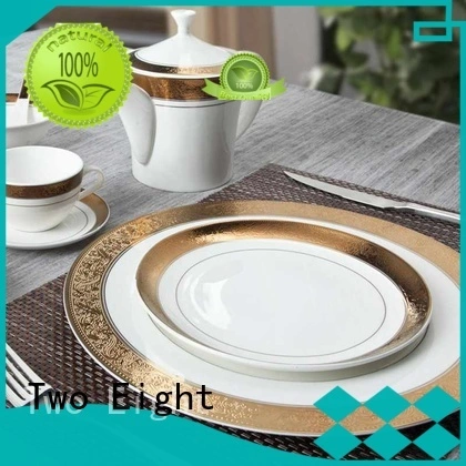 Two Eight durable best white porcelain plates flower for hotel 1