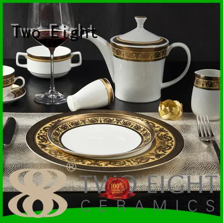 Two Eight contemporary cheap white dinnerware round for bistro 1