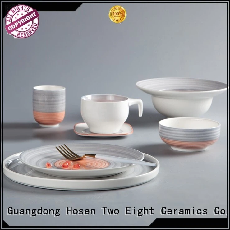Two Eight durable cream colored porcelain dinnerware round for kitchen 1