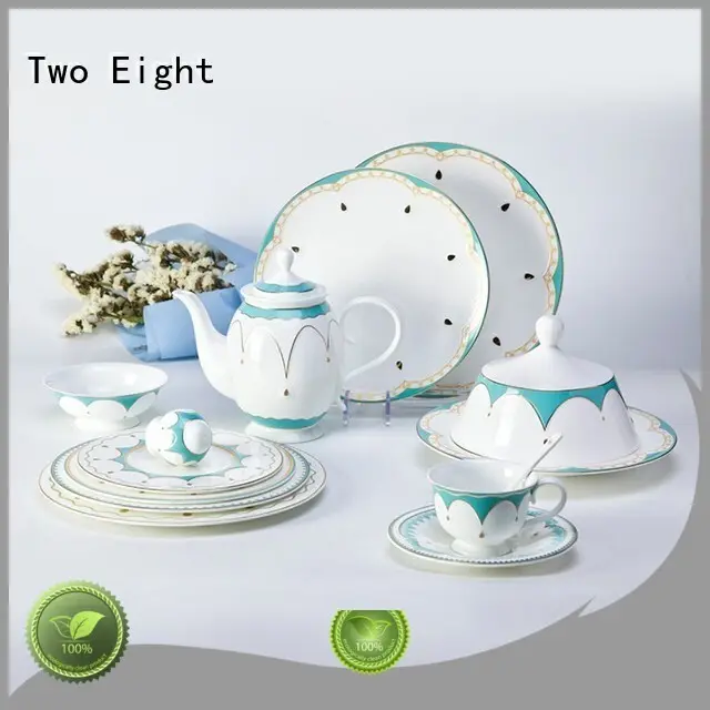 Two Eight durable fine white china dinnerware decal for kitchen 1