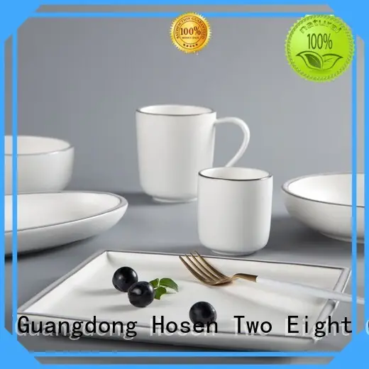 stock contemporary porcelain dinnerware rim for restaurant Two Eight 1