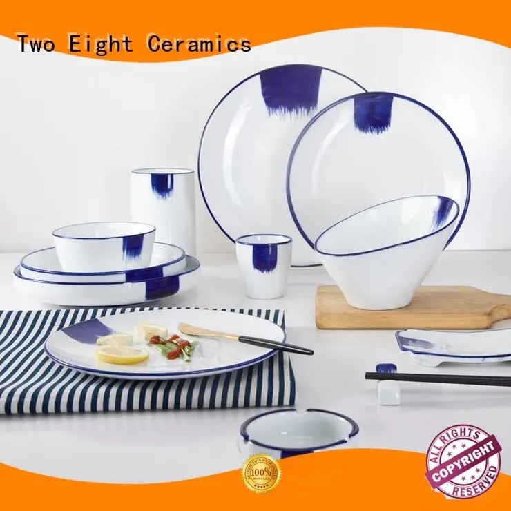 Two Eight bone blue porcelain dishes series for kitchen 1