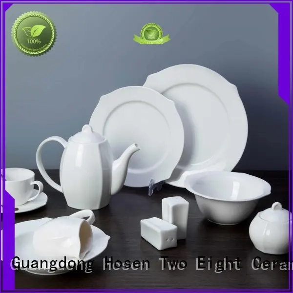 everyday white porcelain dinnerware french style for dinning room Two Eight 1