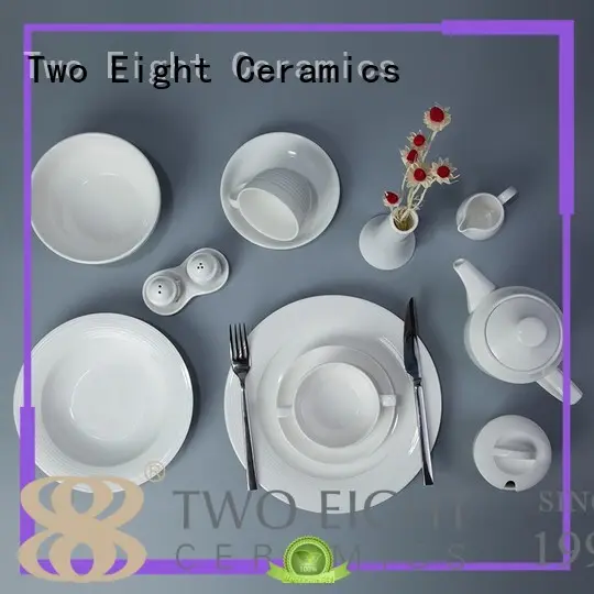 Two Eight round white porcelain dish set directly sale for home 1