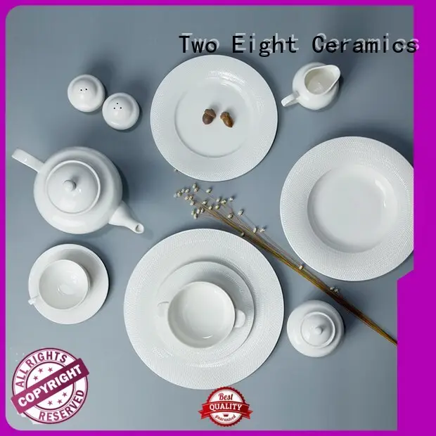 rim french white porcelain dinnerware french style for bistro Two Eight 1