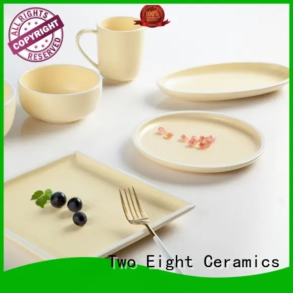 Two Eight yellow high quality porcelain dinnerware from China for bistro 1