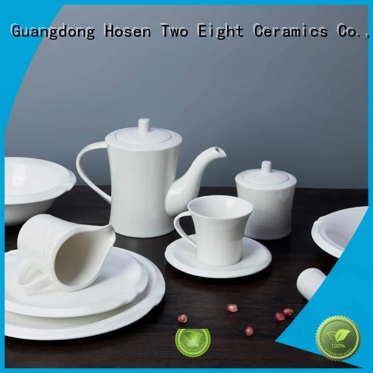 Two Eight royalty white dinner plates customized for bistro 1
