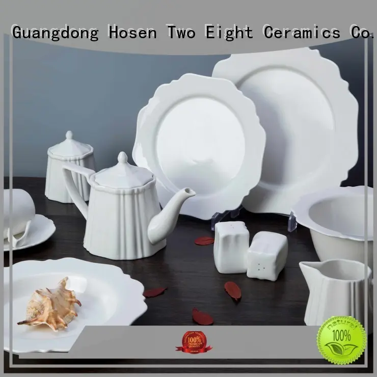 Two Eight square white porcelain square dinner set rim for home 1