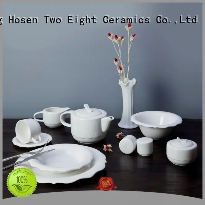 Two Eight ivory cheap porcelain dinner plates customized for dinning room 1