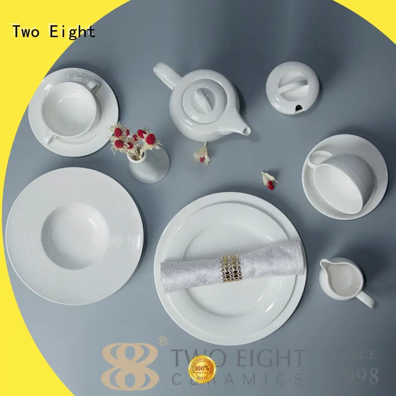 Two Eight royal french white porcelain dinnerware sample for hotel 1