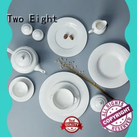 Two Eight royalty white porcelain dishware rim for hotel 1