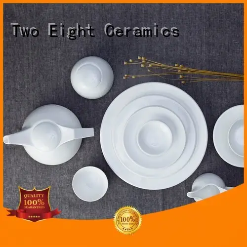 Two Eight elegant white porcelain dishware Vietnamese for hotel 1