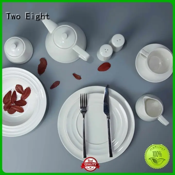 Two Eight royal white dinnerware sets for 12 directly sale for bistro 1