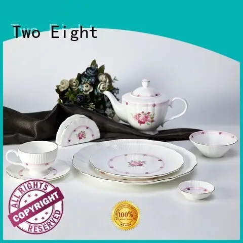 Two Eight decal fine bone china dinnerware supplier for dinner 1