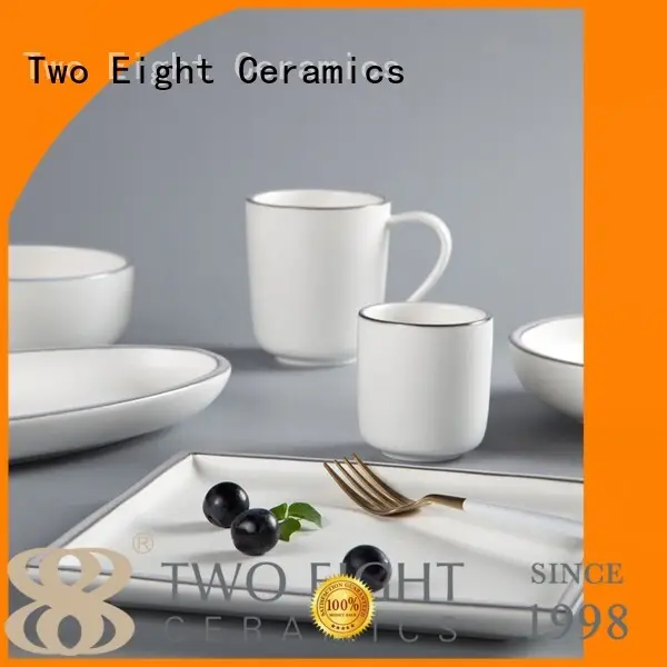 Two Eight solid french porcelain dinnerware sets manufacturer for hotel 1