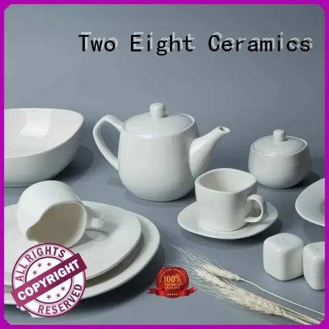 Two Eight ivory white porcelain manufacturer for dinner 1
