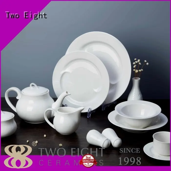 Two Eight round white dinner sets customized for kitchen 1