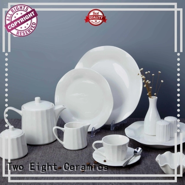 Two Eight rim cheap white dinnerware customized for dinning room 1