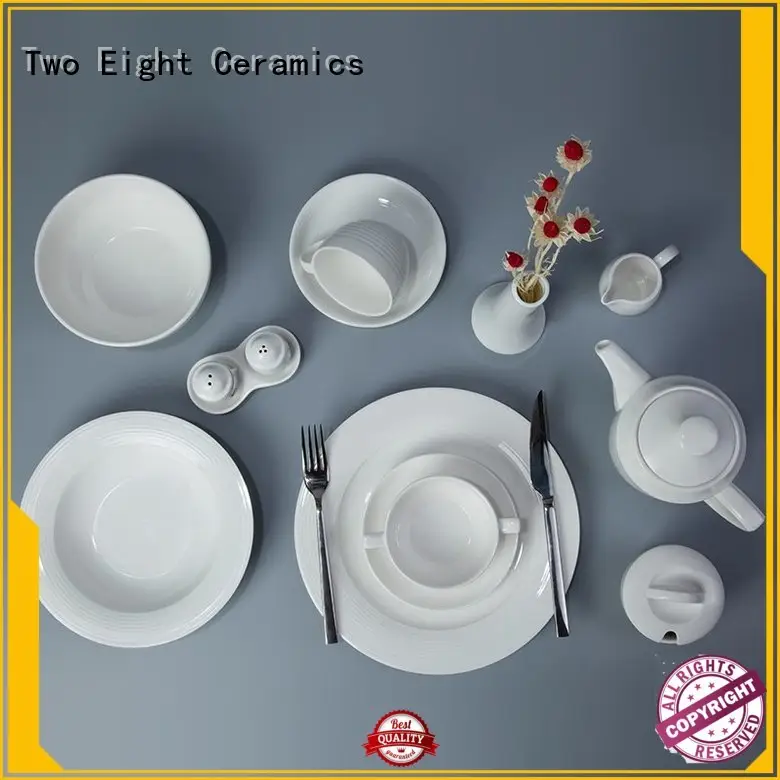 Two Eight square white plate set customized for kitchen 1