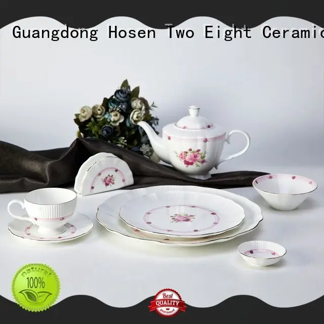 Two Eight embossed fine porcelain dishes factory price for hotel 1