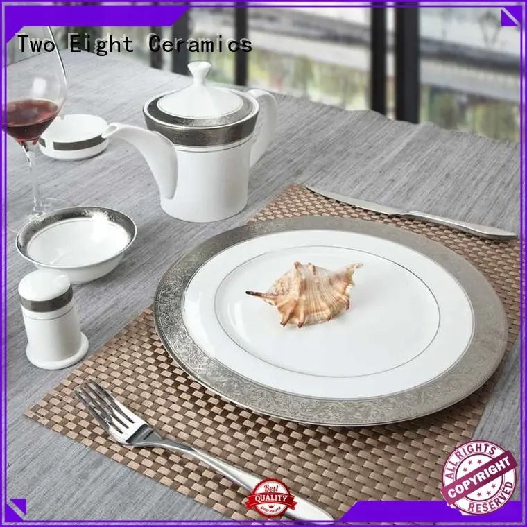 Two Eight blue restaurant tableware wholesale for hotel 1