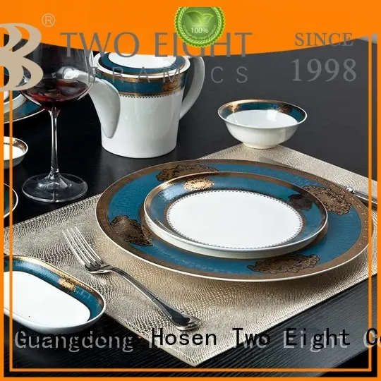 Two Eight golden fine porcelain dishes factory price for teahouse 1