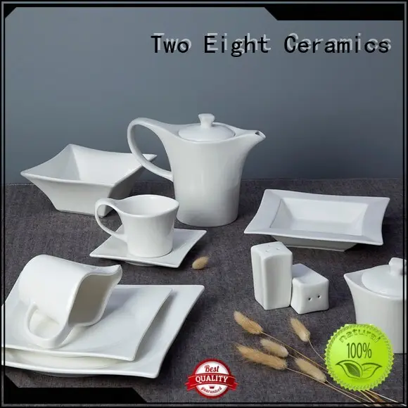 Two Eight french style white restaurant dishes manufacturer for dinner 1