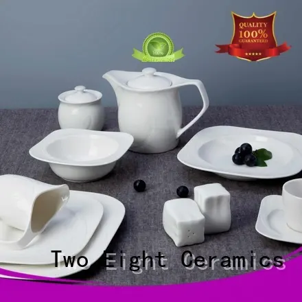 Two Eight smooth white porcelain dinner set from China for dinner 1